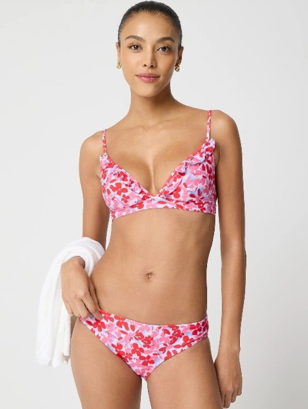 J. Crew Factory Printed French Bikini Top & Bottom - Tropical Pink Floral